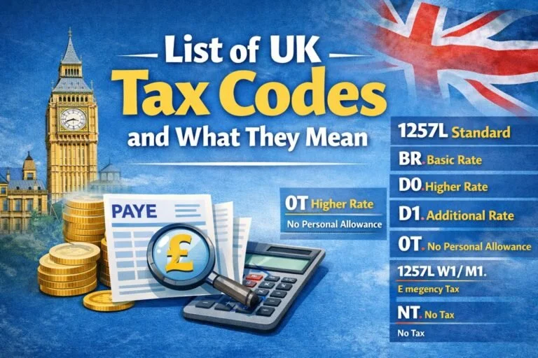 Confused by your tax code? Here’s a complete list of UK tax codes and what they mean, explained in plain English with examples.